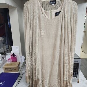 Onyx Nite Beige Lace Dress